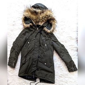 Olive green winter coat